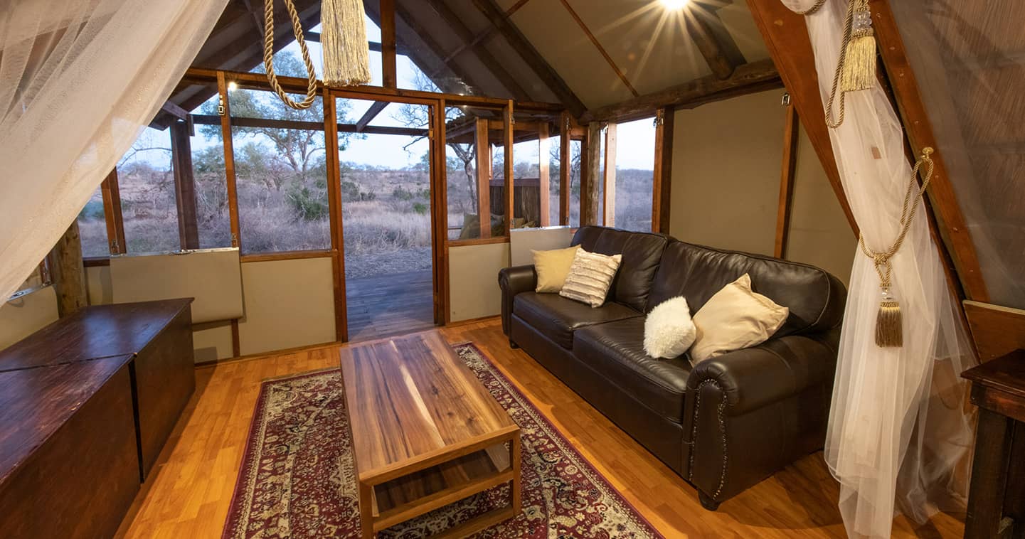The lounge in your tent - Buffelshoek Camp