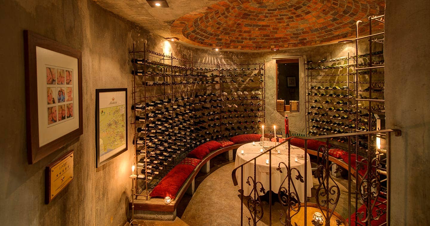 The wine cellar at Tintswalo in Manyeleti, South Africa